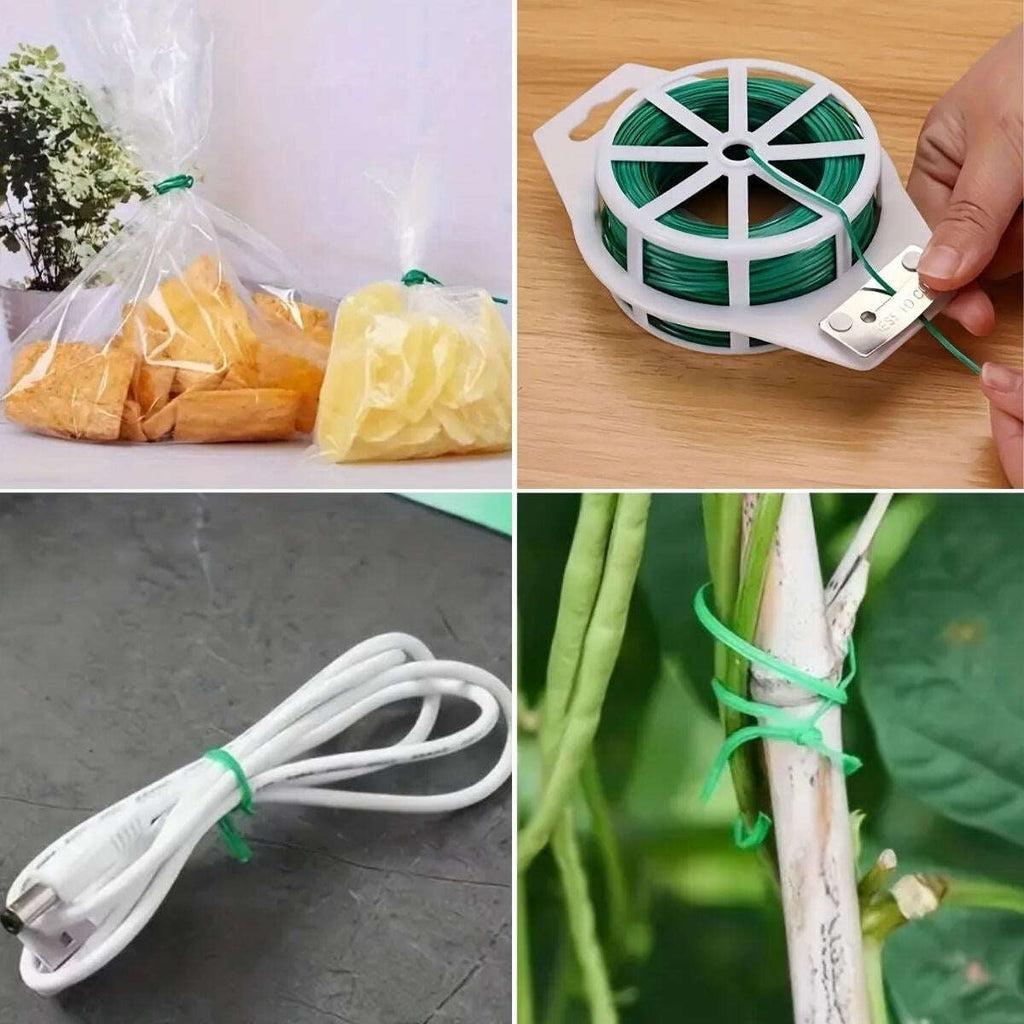 GENEL® 50 Metre Kendiliğinden Kesici Bıçaklı Bitki Saksı Kablo Sabitleme Teli - UcuzaGeliyor