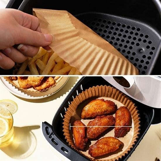50 Adet Air Fryer Pişirme Kağıdı Tek Kullanımlık Hava Fritöz Yağ Geçirmez Yapışmaz Tabak Model - UcuzaGeliyor