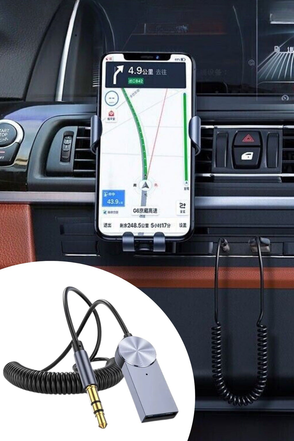 BUFFER® Araba için Bluetooth Aux Alıcısı Wireless Araç Kiti