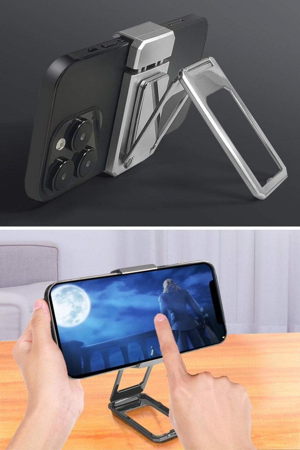 BUFFER®  360 derece Dönen Tüm Telefon Tipleri İle Uyumlu Metal Telefon Standı Braket