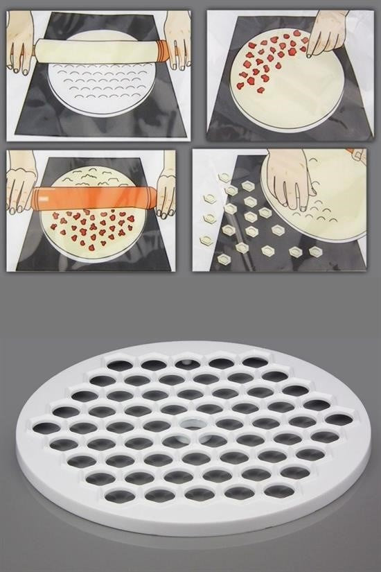 BUFFER® 61 Bölmeli Petek Şekilli Pratik Mantı Kesici  Açma Kalıbı Mantımatik