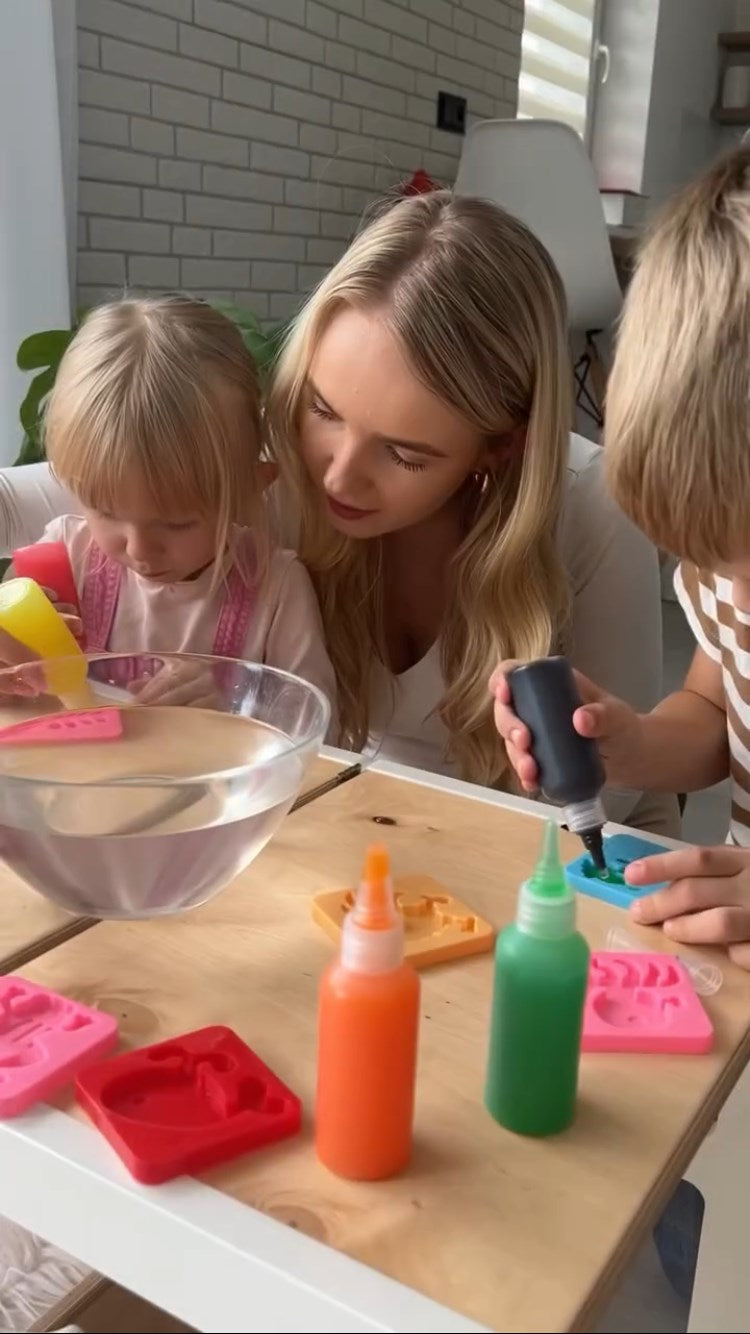 Pofudukya oyun seti 5 Renk Jel Şişe 6 Kalıp