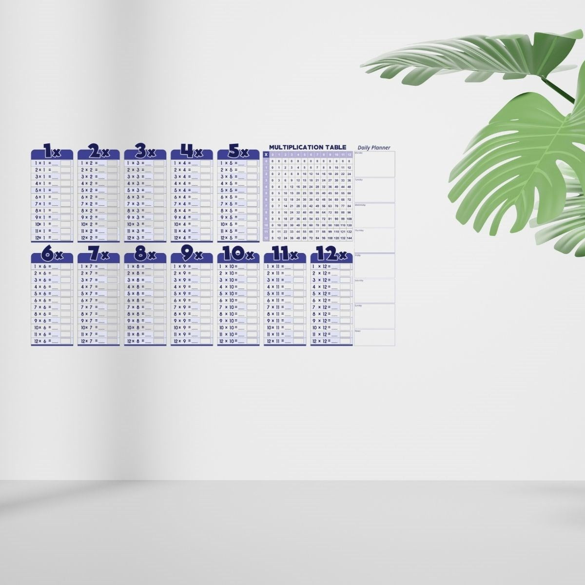 ucuzageliyor® Statik Akıllı Kağıt Ingilizce Çarpım Tablosu 100x56 Cm