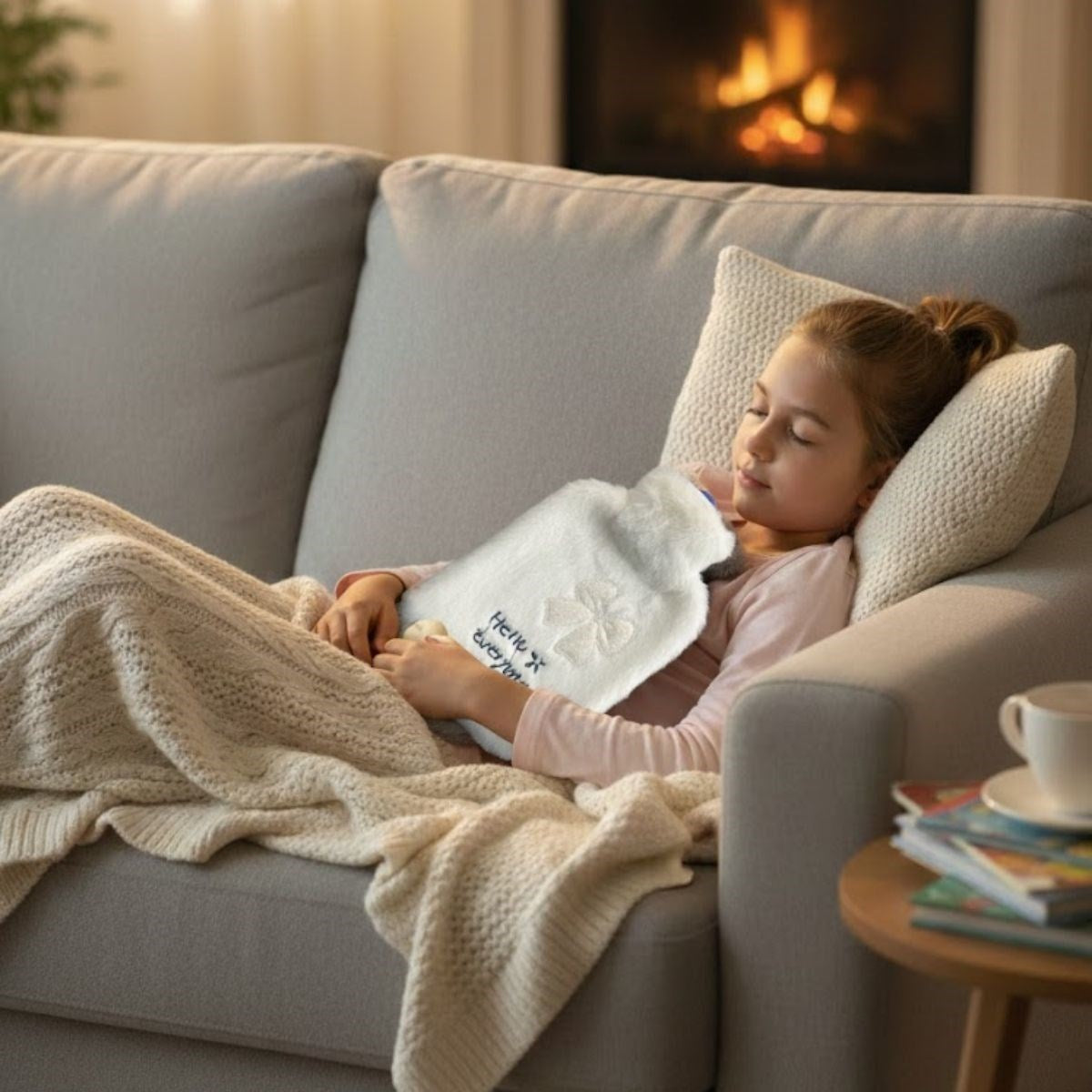 Hello Everyone Yazılı Kurdeleli Beyaz Peluş Sıcak Su Torbası 1 Lt - Yumuşak Kılıf, Uzun Süre Sıcak Tutan Termal Su Torbası