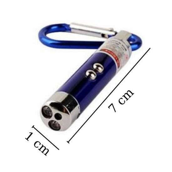 GENEL®  3 Fonksiyonlu Kırmızı Beyaz Işıklı Led Lazer Kedi Köpek Oyuncak Anahtarlık - UcuzaGeliyor