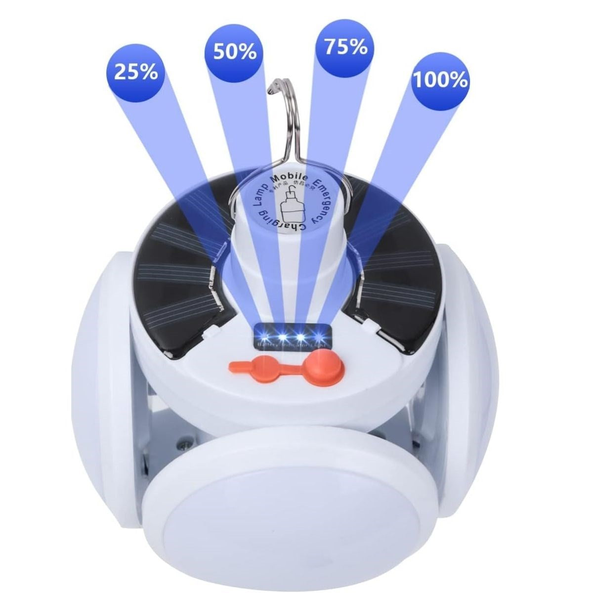 BUFFER®  Solar Panelli Şarjlı 5'li Katlanabilir Acil Durum Kamp Lambası