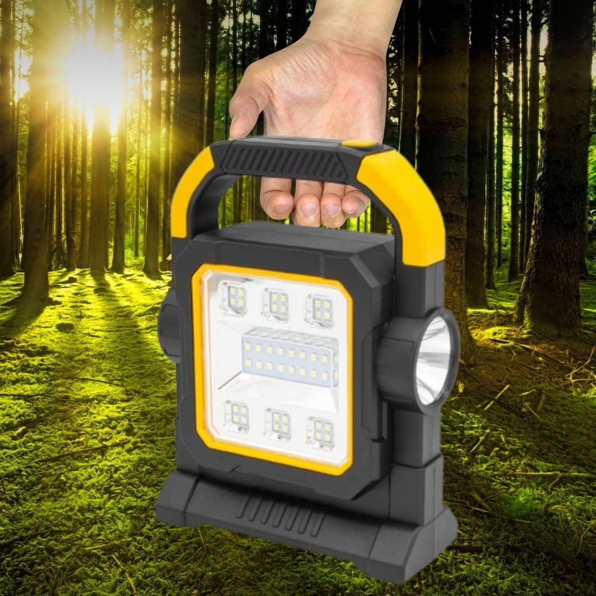 ucuzageliyor® HelloCloud Şarjlı Solar LED Çalışma Işığı | USB Çıkışlı Taşınabilir Projektör Lamba