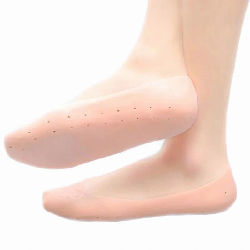 1 Çift Silikon Hava Alır Patik Silikon Ayak -topuk Koruyucu Nemlendirici