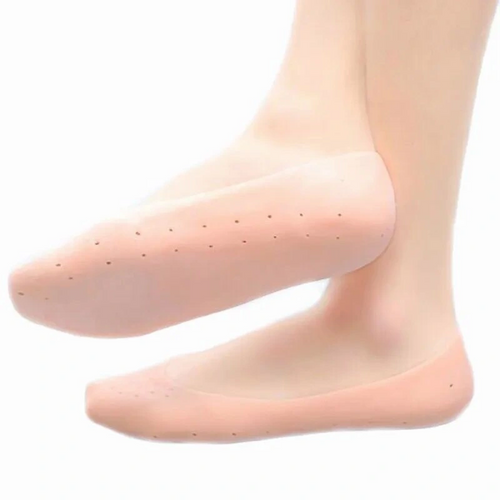1 Çift Silikon Hava Alır Patik Silikon Ayak -topuk Koruyucu Nemlendirici