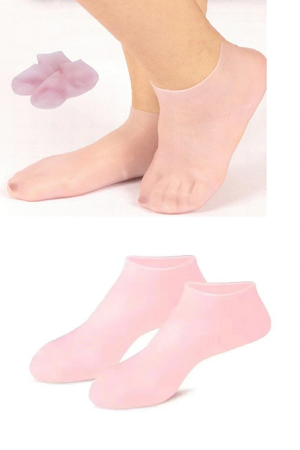 1 Çift Silikon Jel Topuk Nemlendirici Çorap Ayak Bakımı Çatlama Koruyucu Krem Çorabı