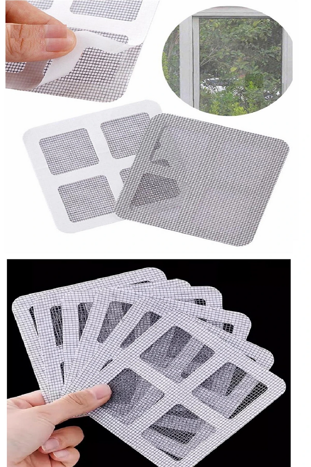 10 Adet Yapışkanlı Kesilerek Kullanılabilir Yırtık Kapı-pencere Sinekliği Onarım Tamir Bandı