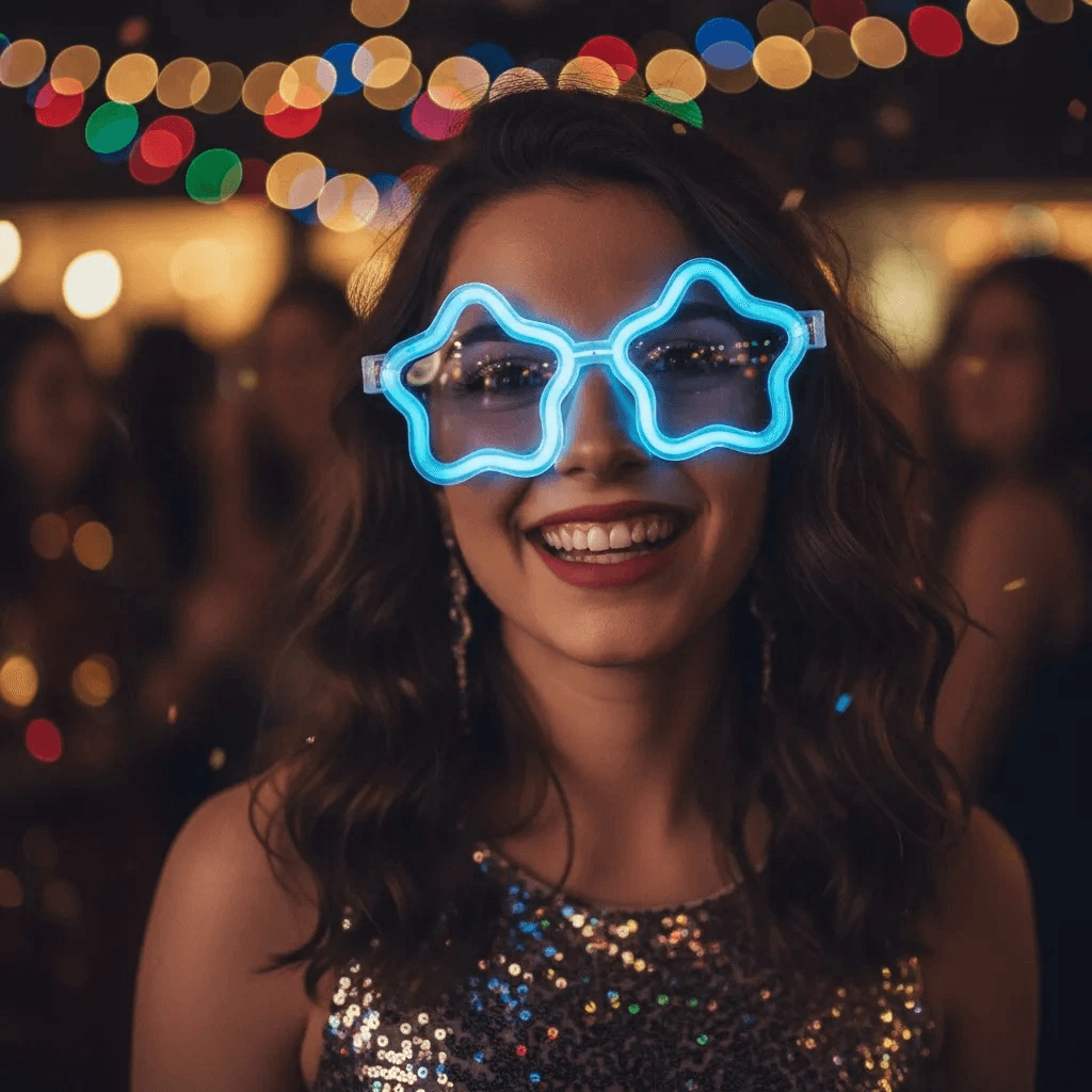 12 Adet Yıldız Glow Gözlük - Glow Partisi Ve Etkinlik İçin