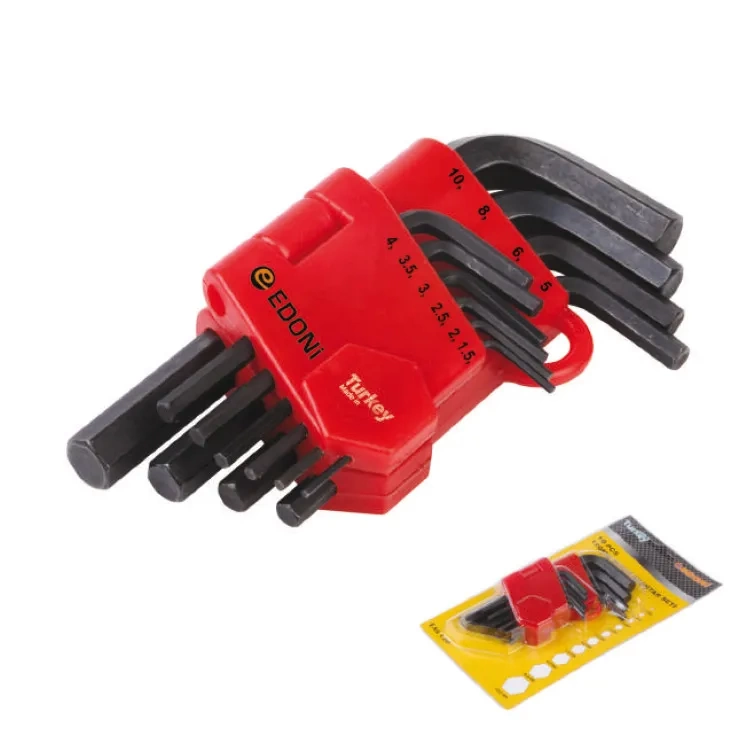 120 Mm 10 Parça Siyah 6 Köşe Alyan Seti