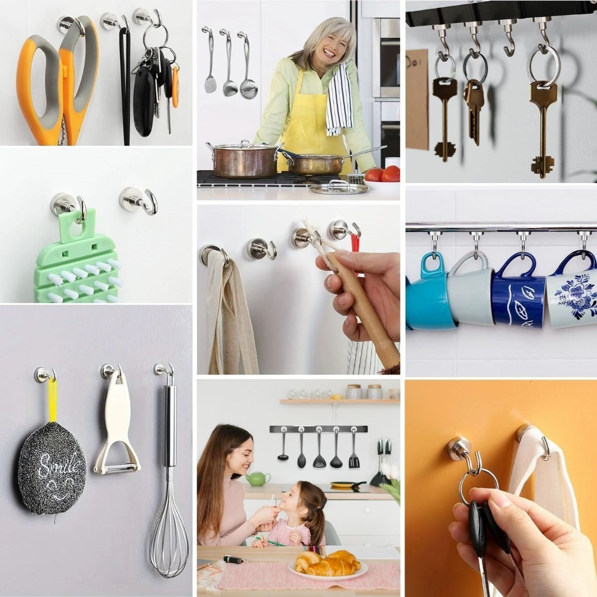 GENEL® Güçlü Manyetik Mutfak,Banyolar İçin Çok Amaçlı 2'li Magnet Askı - UcuzaGeliyor