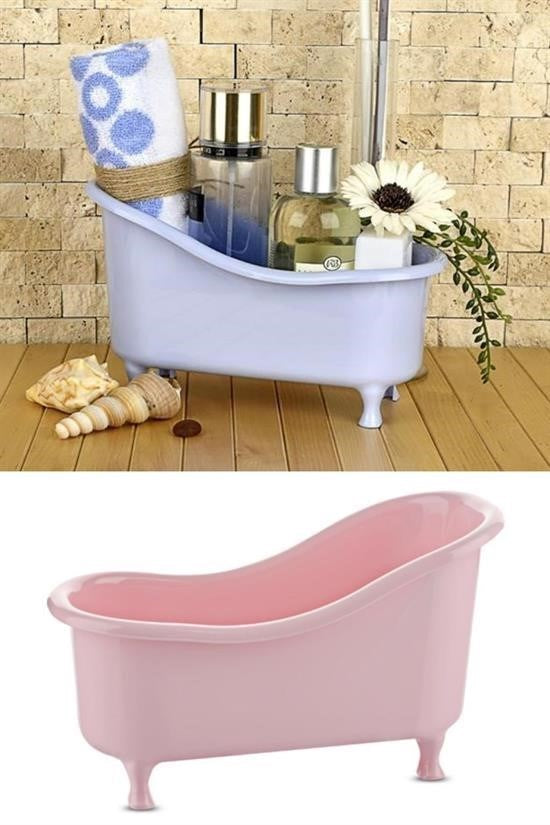 BUFFER® Dekoratif Mini Küvet Şeklinde Çok Amaçlı  Banyo Düzenleyici Sepet