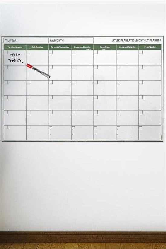BUFFER® Manyetik Yapışkanlı Bir Aylık Program Planlayıcı Takvim 85x56 cm