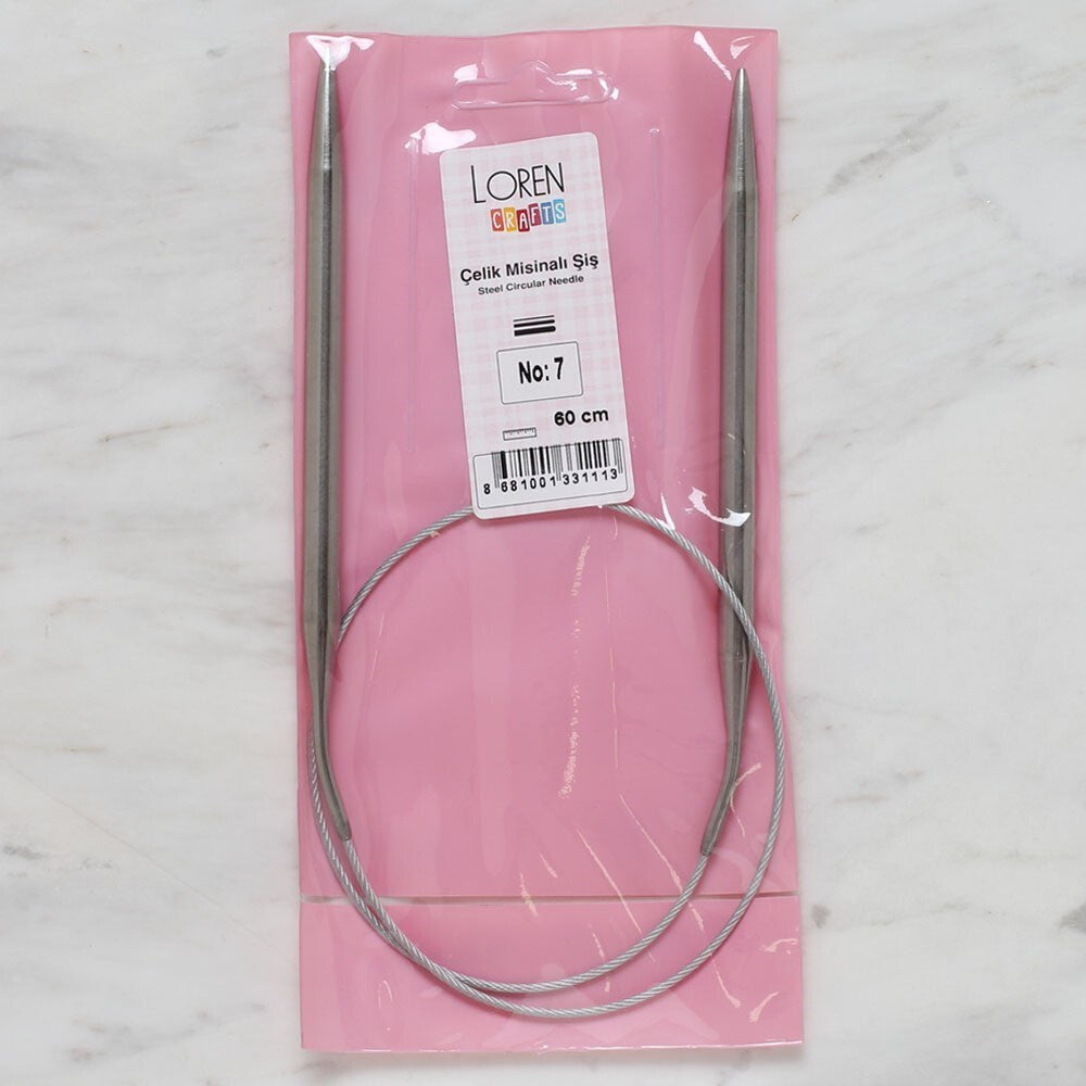 Loren Crafts 7 mm Çelik Misinalı Şiş 60 cm - UcuzaGeliyor