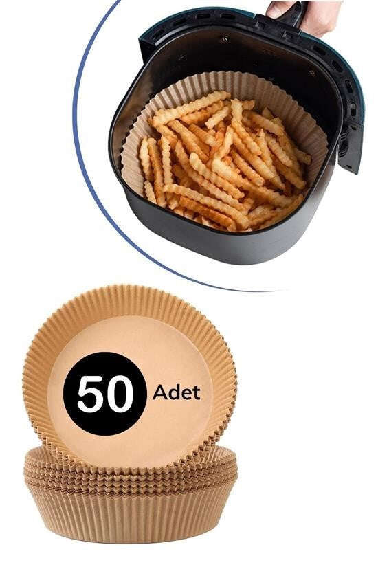 50 Adet Air Fryer Pişirme Kağıdı Tek Kullanımlık Hava Fritöz Yağ Geçirmez Yapışmaz Tabak Model - UcuzaGeliyor