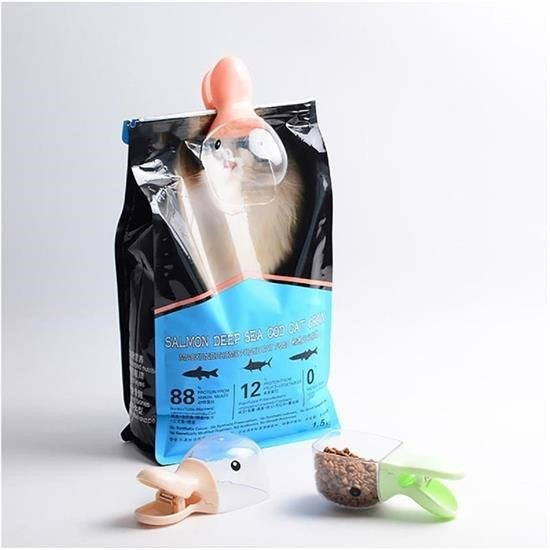 BUFFER® Ördek Tasarımlı Mandallı Tazelik Koruyan Ölçekli Kuru Mama Kaşığı Mama Ölçeği - UcuzaGeliyor