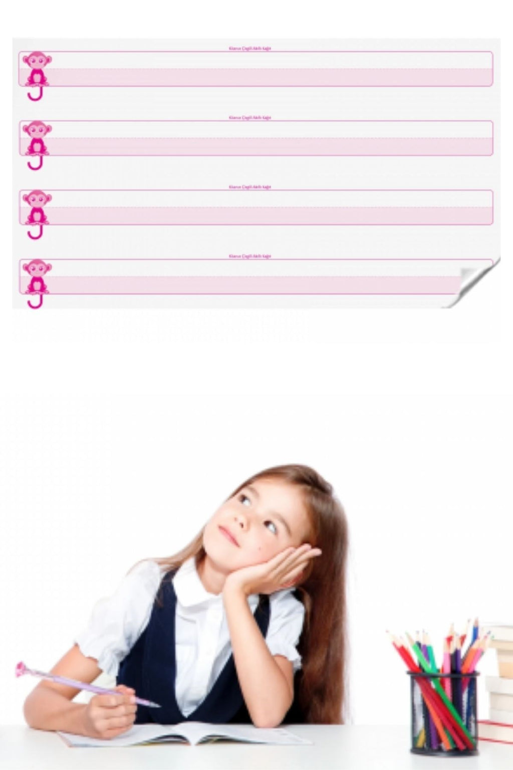 GENEL® Kılavuz Çizgili Akıllı Kağıt Yazı Tahtası Duvarda İz Bırakmaz Statik Yeni Müfredata Uygun 100x56cm - UcuzaGeliyor