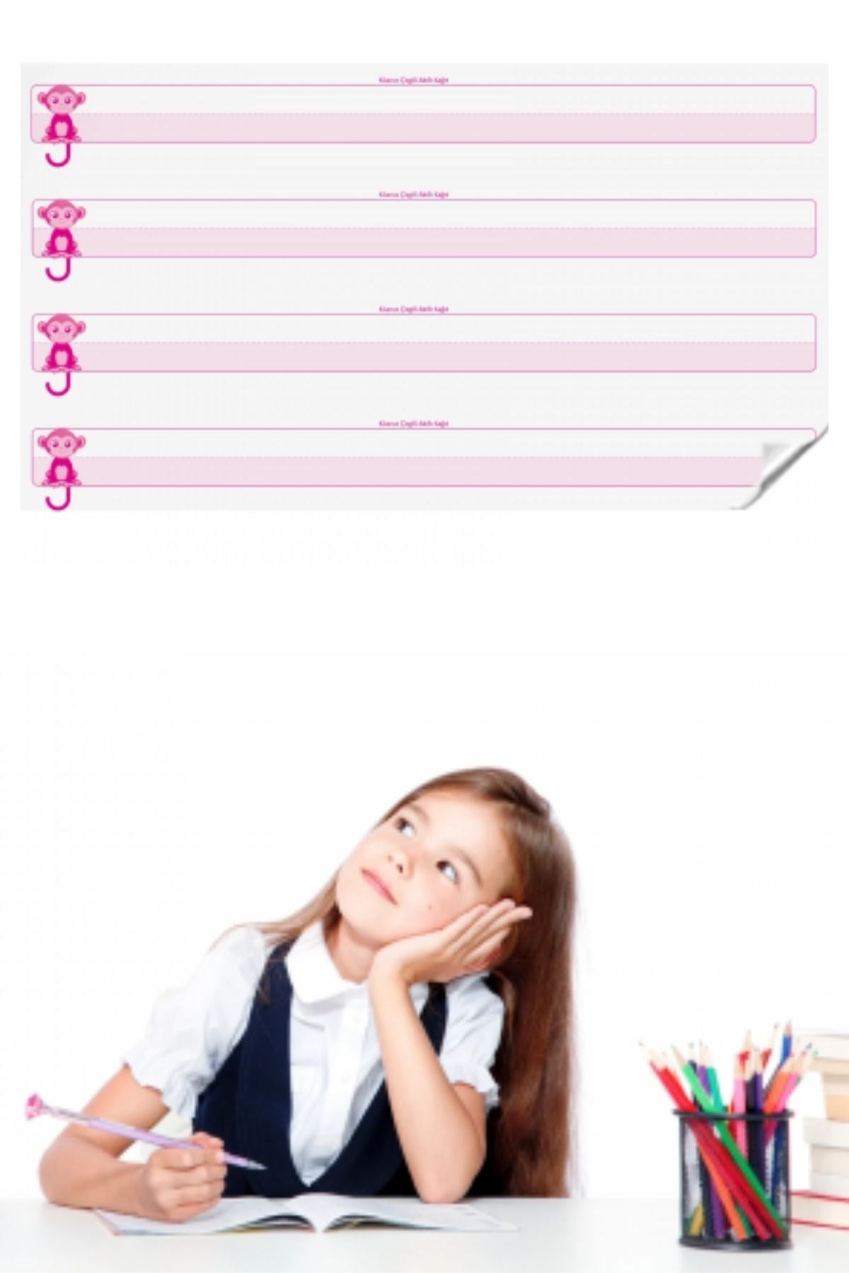 GENEL® Kılavuz Çizgili Akıllı Kağıt Yazı Tahtası Duvarda İz Bırakmaz Statik Yeni Müfredata Uygun 100x56cm - UcuzaGeliyor