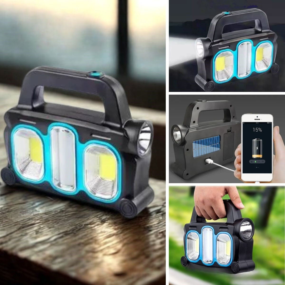 ucuzageliyor®  Hurry Bolt Güneş Enerjili Taşınabilir Çalışma Lambası - Powerbank Özellikli