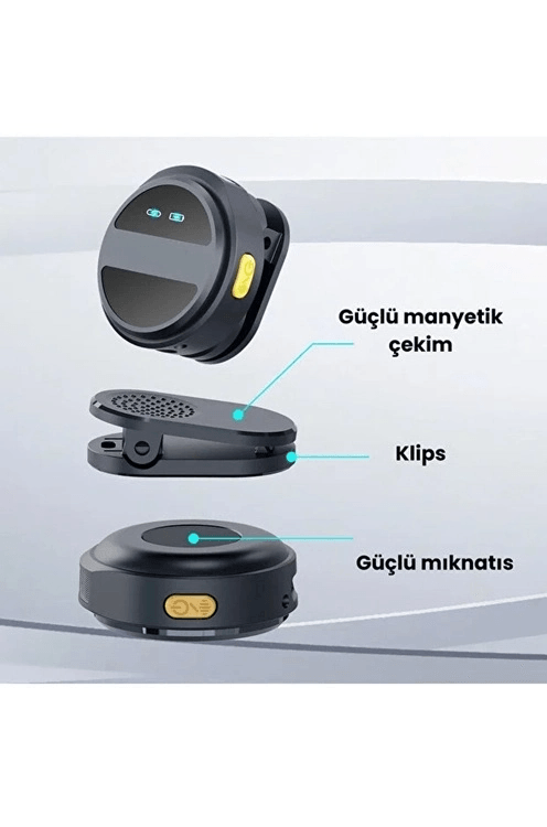2 Adet Profesyonel Kablosuz Yaka Mikrofonu Typce Uyumlu Manyetik Klipsli