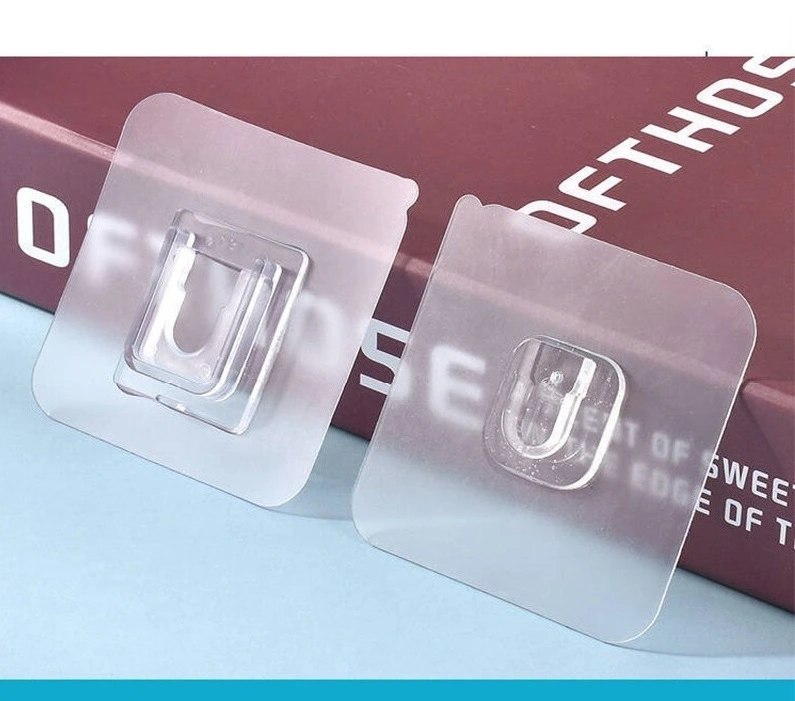 20 Adet Şeffaf Çift Taraflı Yapışkanlı Geçmeli Klips Eşya Sabitleme Askısı