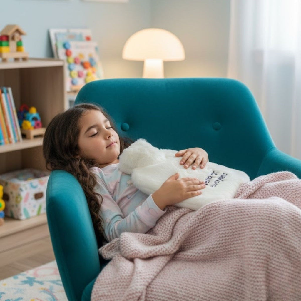 Hello Everyone Yazılı Kurdeleli Beyaz Peluş Sıcak Su Torbası 1 Lt - Yumuşak Kılıf, Uzun Süre Sıcak Tutan Termal Su Torbası