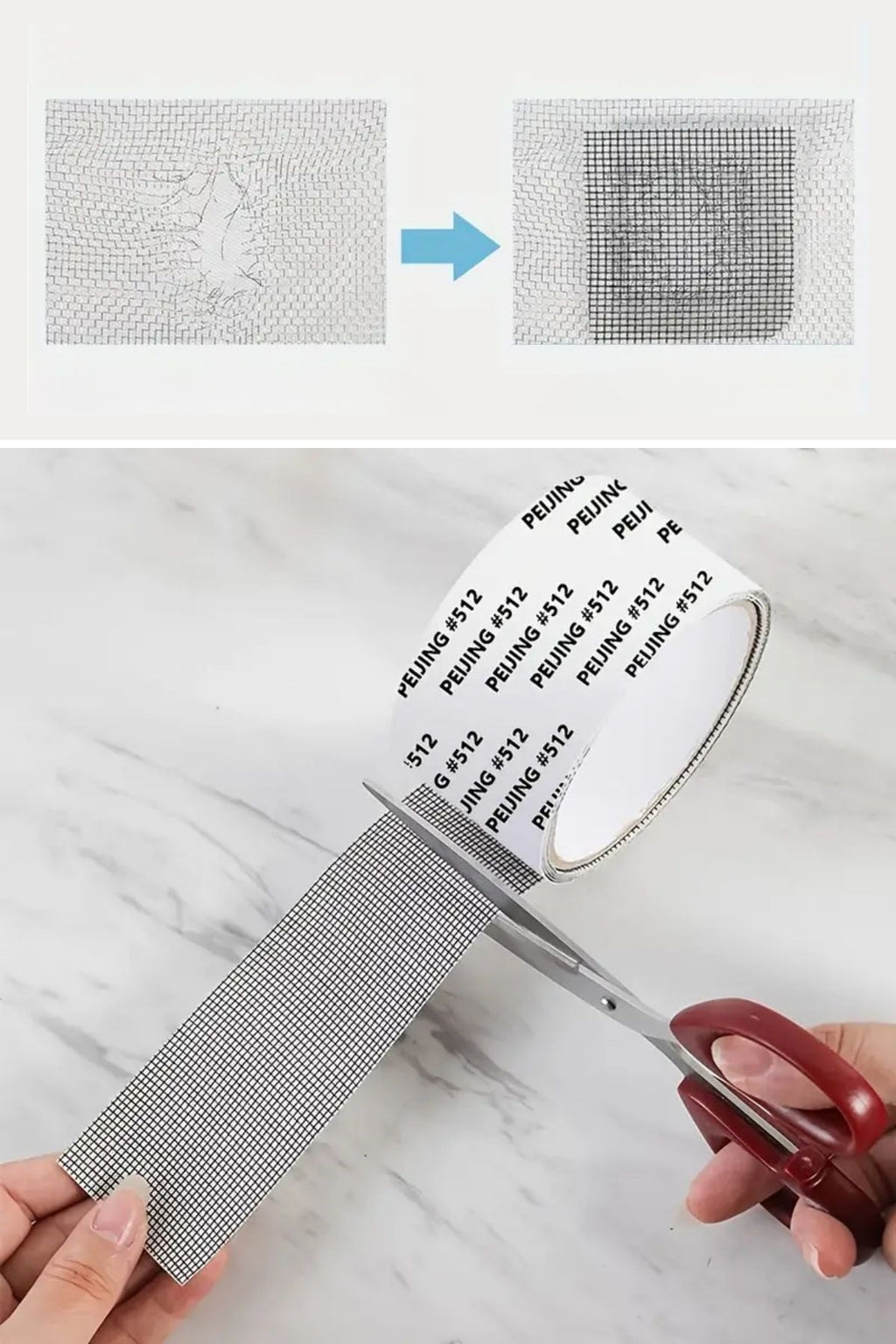 BUFFER® Güçlü Yapışkanlı Pencere Tamir Bandı, Böcek Önleyici Yama Bandı 2 mt x 5 cm