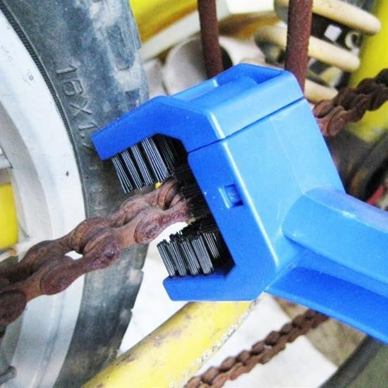 BUFFER® Bisiklet Zincir Dişlisi Koruyucu Pas Sökücü Temizleme Fırçası Aparatı Bakım Seti 4 Parça