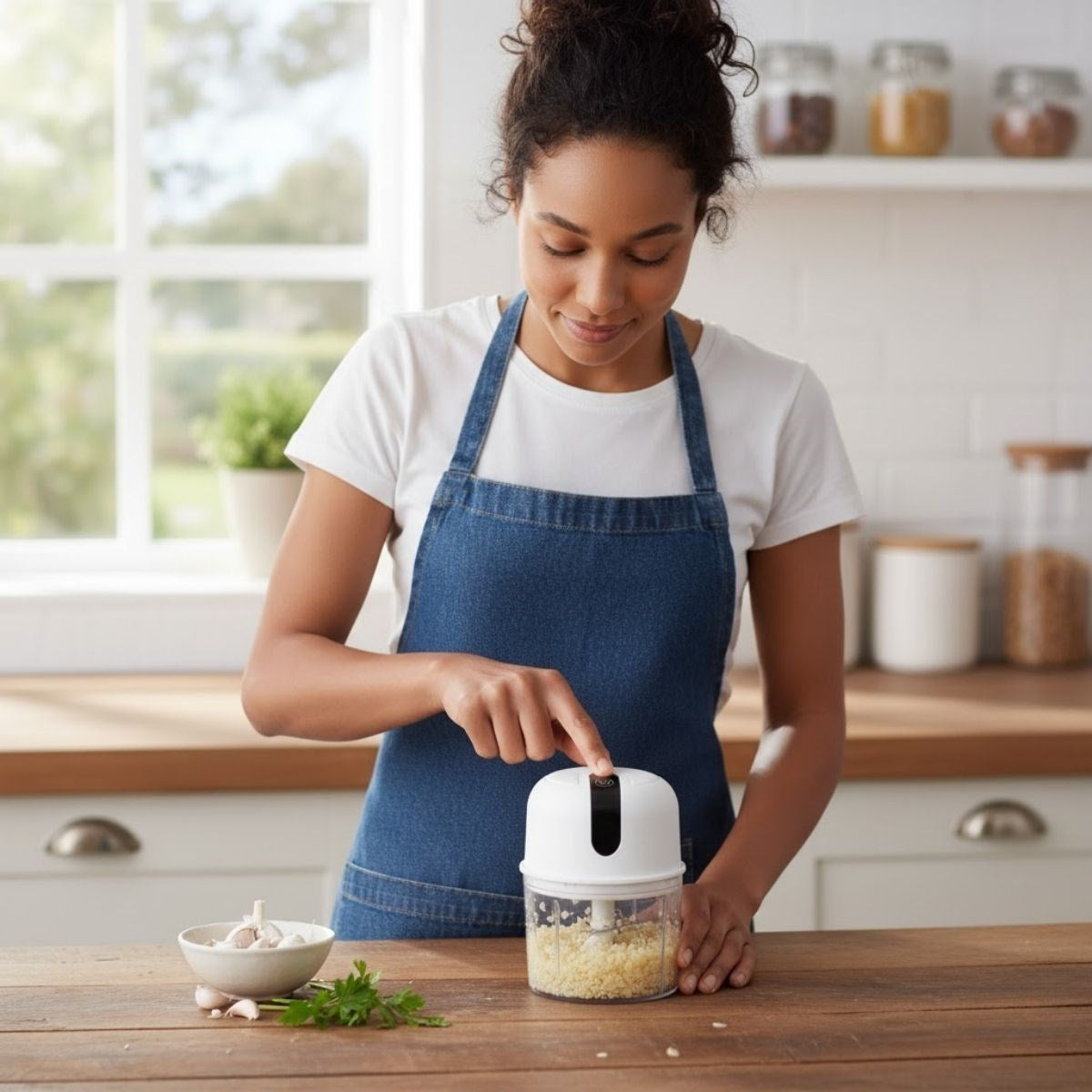 BUFFER® 280ml Şarjlı Taşınabilir,Pratik,Kolay Temizlenebilen Hızlı Sessiz Kablosuz USB ile Şarj Olabilen Mini Mutfak Doğrayıcısı