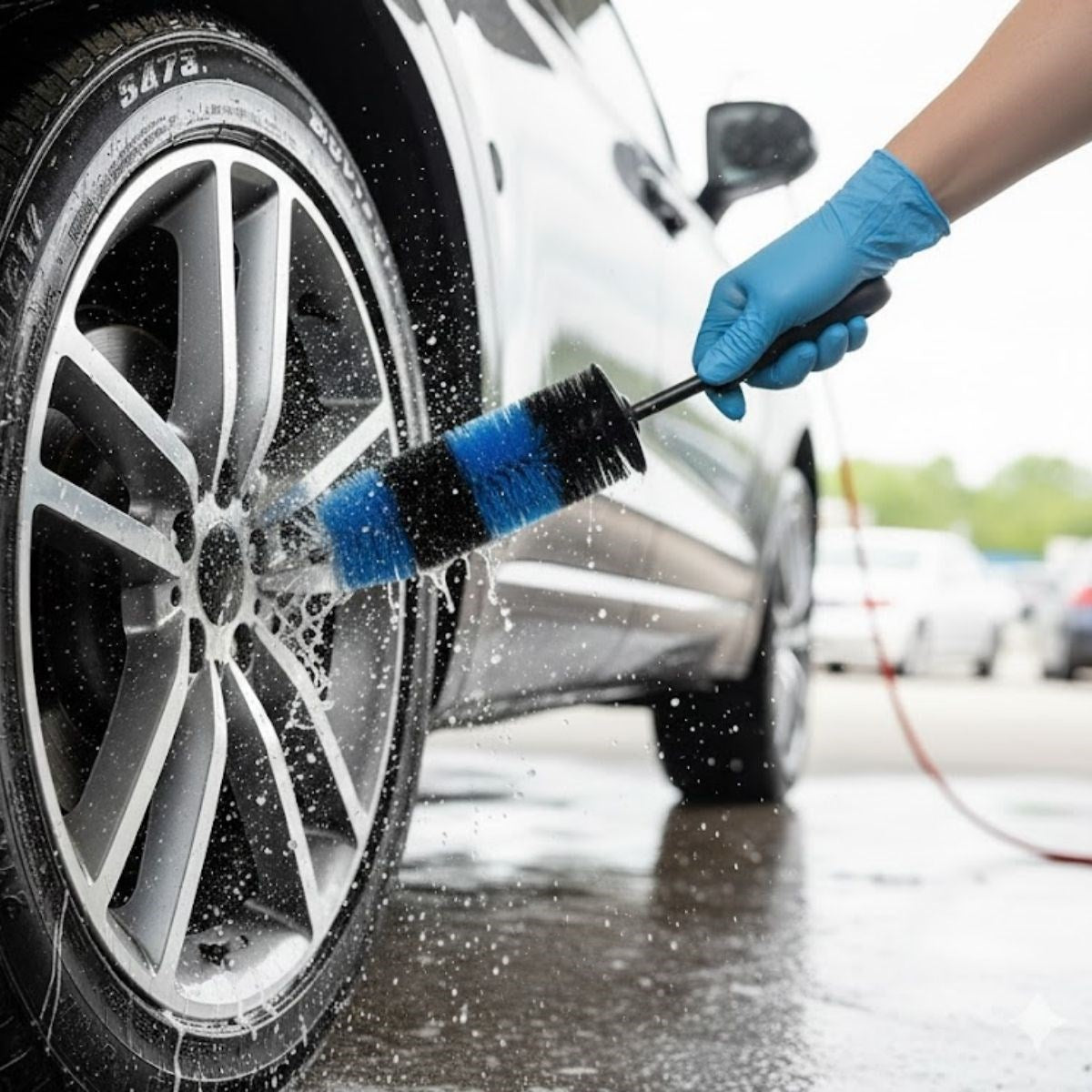 Ergonomik Saplı Jant ve Lastik Temizleme Fırçası - Araç Detay Temizliği İçin Güçlü Kıllı Detay Fırçası