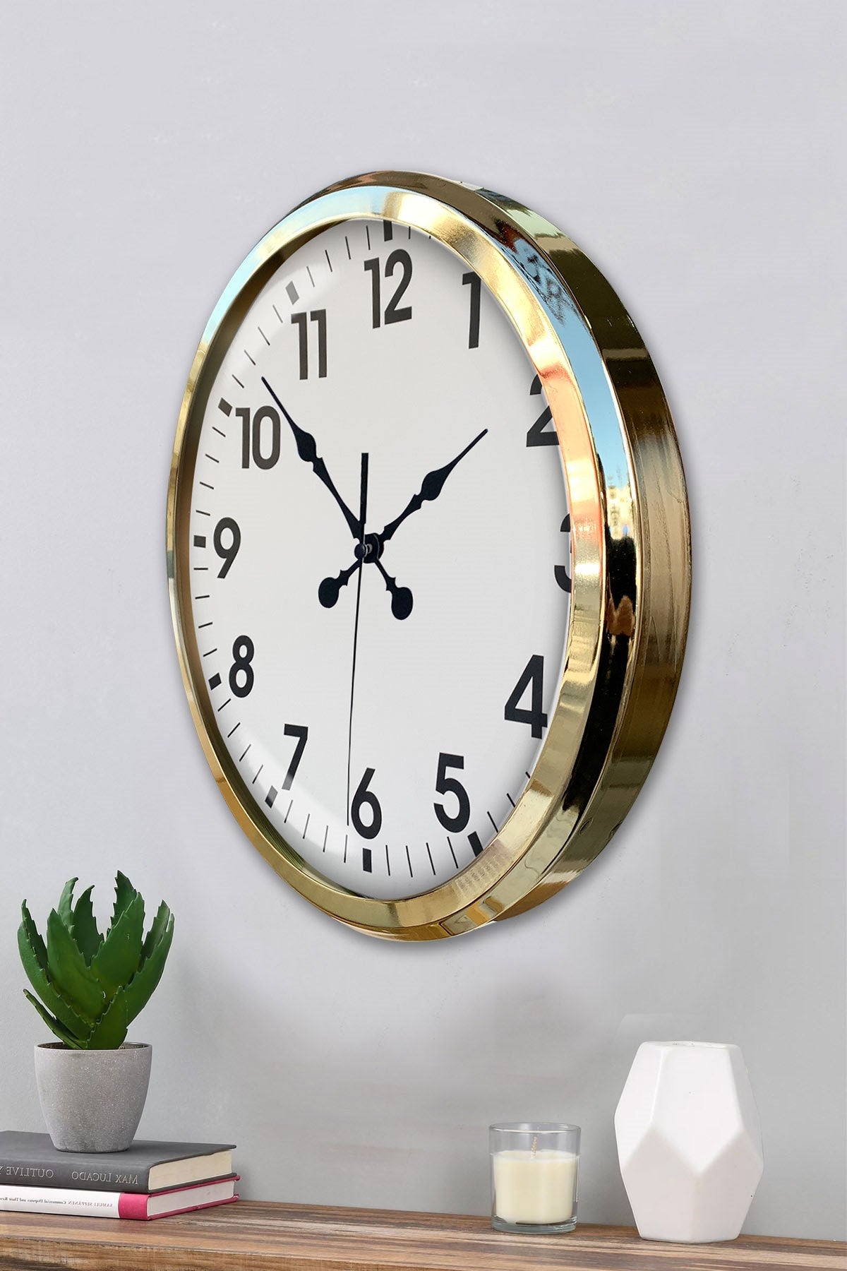 Zentime Gold Standart 52 Cm Metal Zarif Duvar Saati