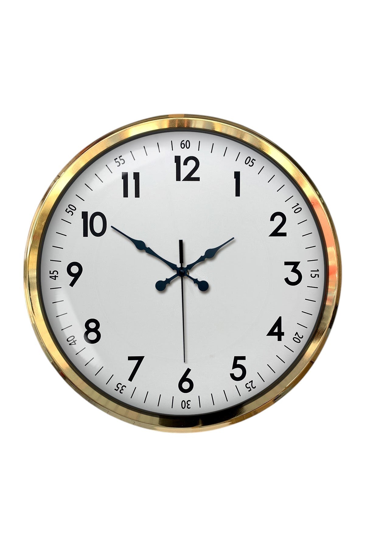 Zentime Gold & White Luxury Classic 52 Cm Metal Duvar Saati