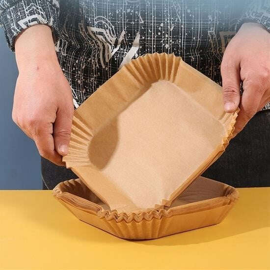 50 Adet Air Fryer Pişirme Kağıdı Tek Kullanımlık Hava Fritöz Yağ Geçirmez Yapışmaz Kare Tabak Model - UcuzaGeliyor