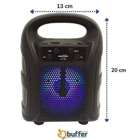 Tutmalı Mini Hoparlör Işıklı Taşınabilir Bluetooth Wireless Radyolu Sd Kart ve USB Girişli Hoparlör - UcuzaGeliyor