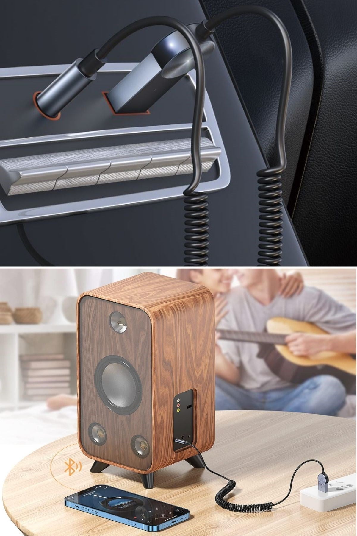 BUFFER® Araba için Bluetooth Aux Alıcısı Wireless Araç Kiti