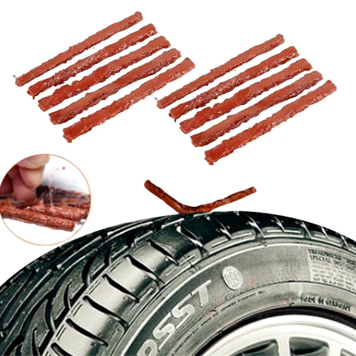 GENEL® 10 Adet Lastik Onarım İçin Lastik Tamir Fitili Yedek Lastik Fitili - UcuzaGeliyor