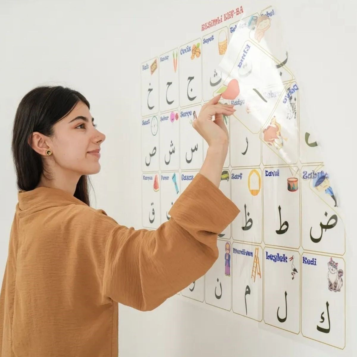 GENEL® 70x100 cm Statik Kağıt Elif-Ba Öğrenme Tahtası - UcuzaGeliyor