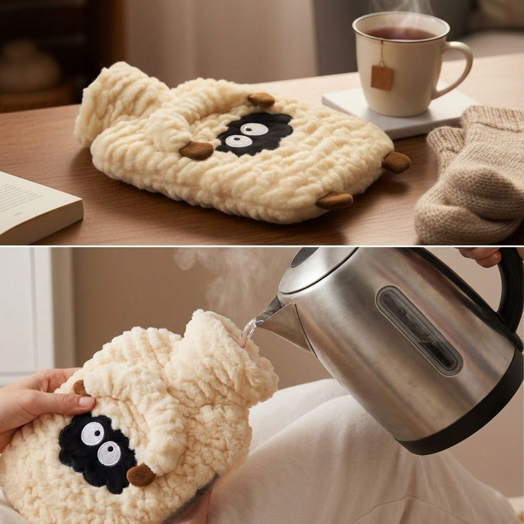 Kuzucuk Figürlü Peluş Sıcak Su Torbası 1 Lt - Yumuşak Kılıf, Uzun Süre Sıcak Tutan Termal Su Torbası