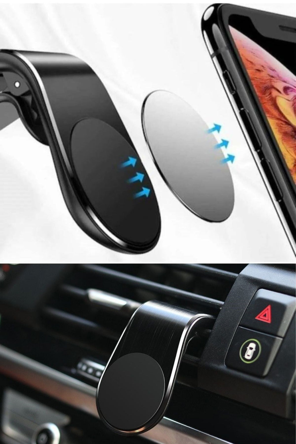 BUFFER ® Havalanndırma Izgarasına Takılabilen Mandallı Mıknatıslı Oto Araç Içi Manyetik Telefon Tutucu