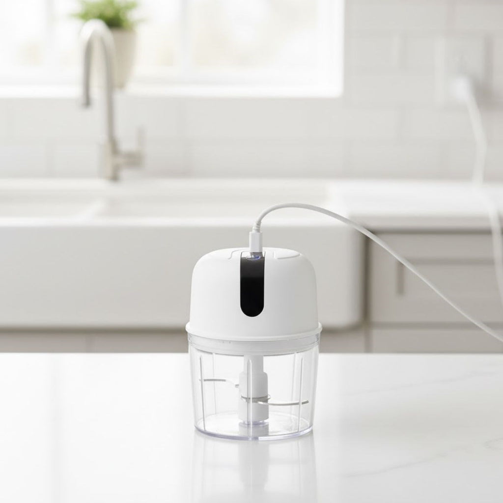 BUFFER® 280ml Şarjlı Taşınabilir,Pratik,Kolay Temizlenebilen Hızlı Sessiz Kablosuz USB ile Şarj Olabilen Mini Mutfak Doğrayıcısı