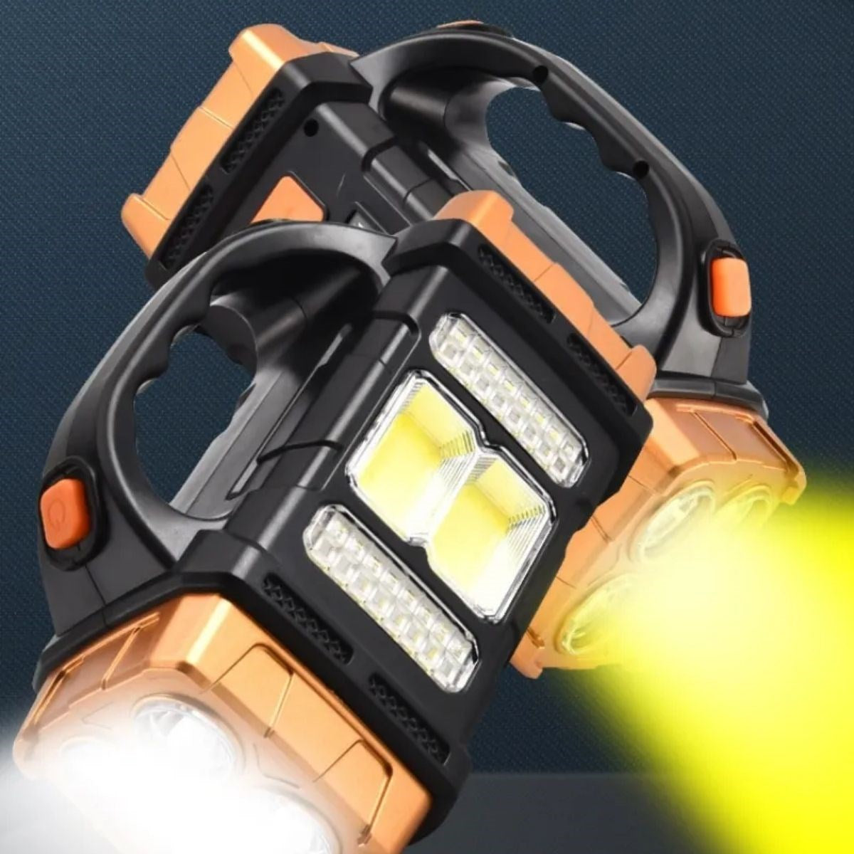 ucuzageliyor® Solar ve USB Şarjlı LED + COB El Feneri | 1500 mAh Şarjlı Taşınabilir Çalışma Işığı-Su Geçirmez HB-2678