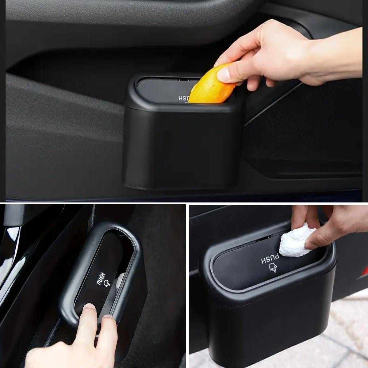 BUFFER® Araç İçi Takılarak Sabitlenebilen Mini Kapaklı Çöp Kovası - UcuzaGeliyor