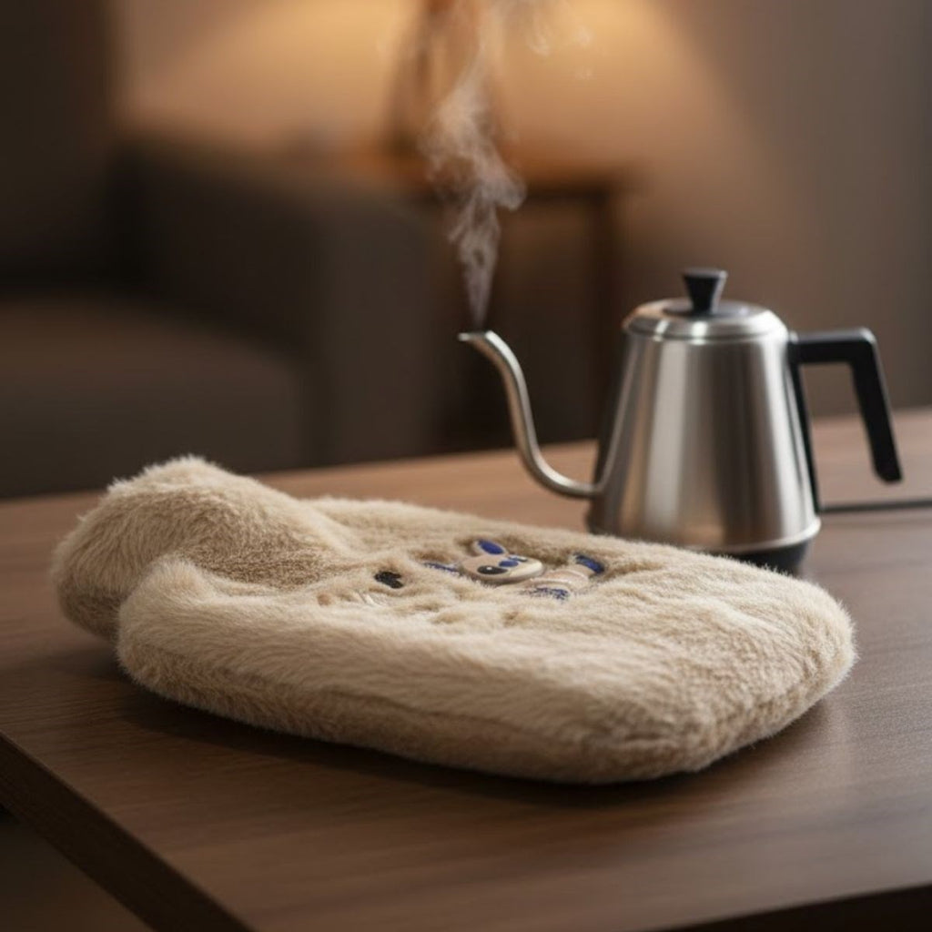 Mutlu Robot Hayvan Figürlü Peluş Sıcak Su Torbası 1 Lt - Yumuşak Kılıf, Uzun Süre Sıcak Tutan Termal Su Torbası