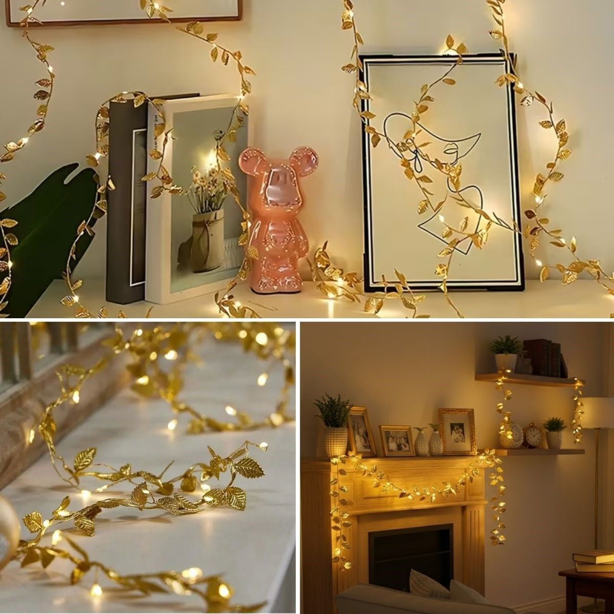 3 Metre Yaldızlı Gold LED Işık - Dekoratif Ortam ve Yılbaşı Aydınlatması