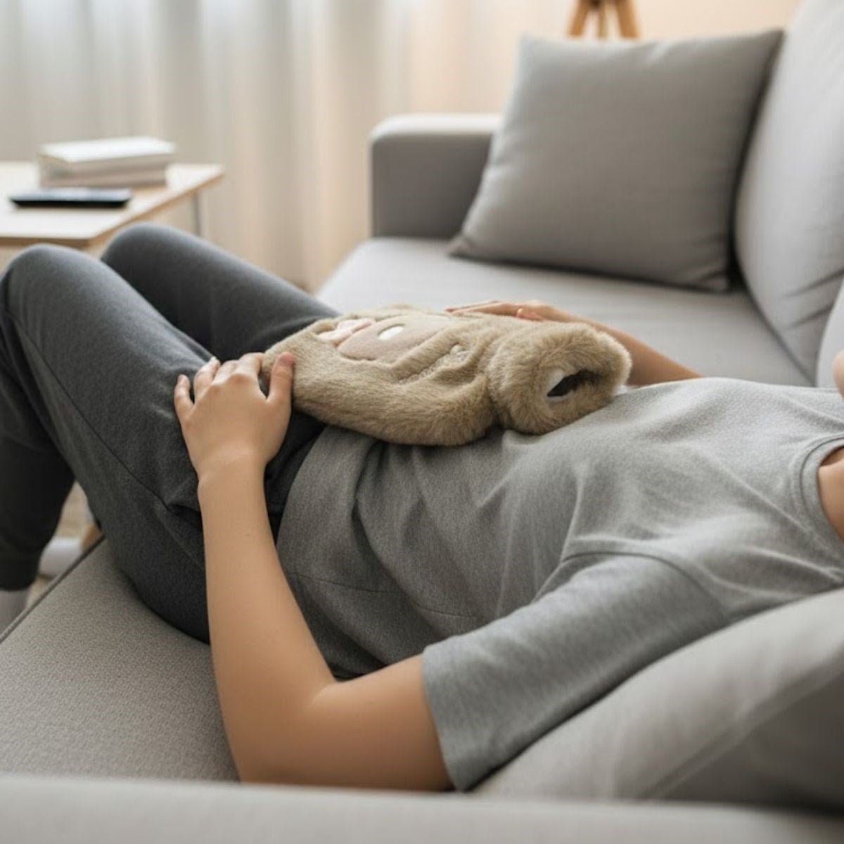 Papyonlu Ayıcıklı Kahverengi Figürlü Peluş Sıcak Su Torbası 1 Lt - Yumuşak Kılıf, Uzun Süre Sıcak Tutan Termal Su Torbası