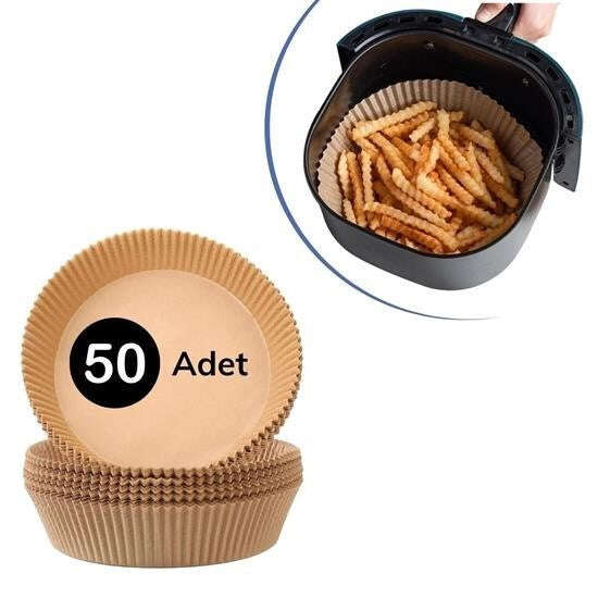 50 Adet Air Fryer Pişirme Kağıdı Tek Kullanımlık Hava Fritöz Yağ Geçirmez Yapışmaz Tabak Model - UcuzaGeliyor