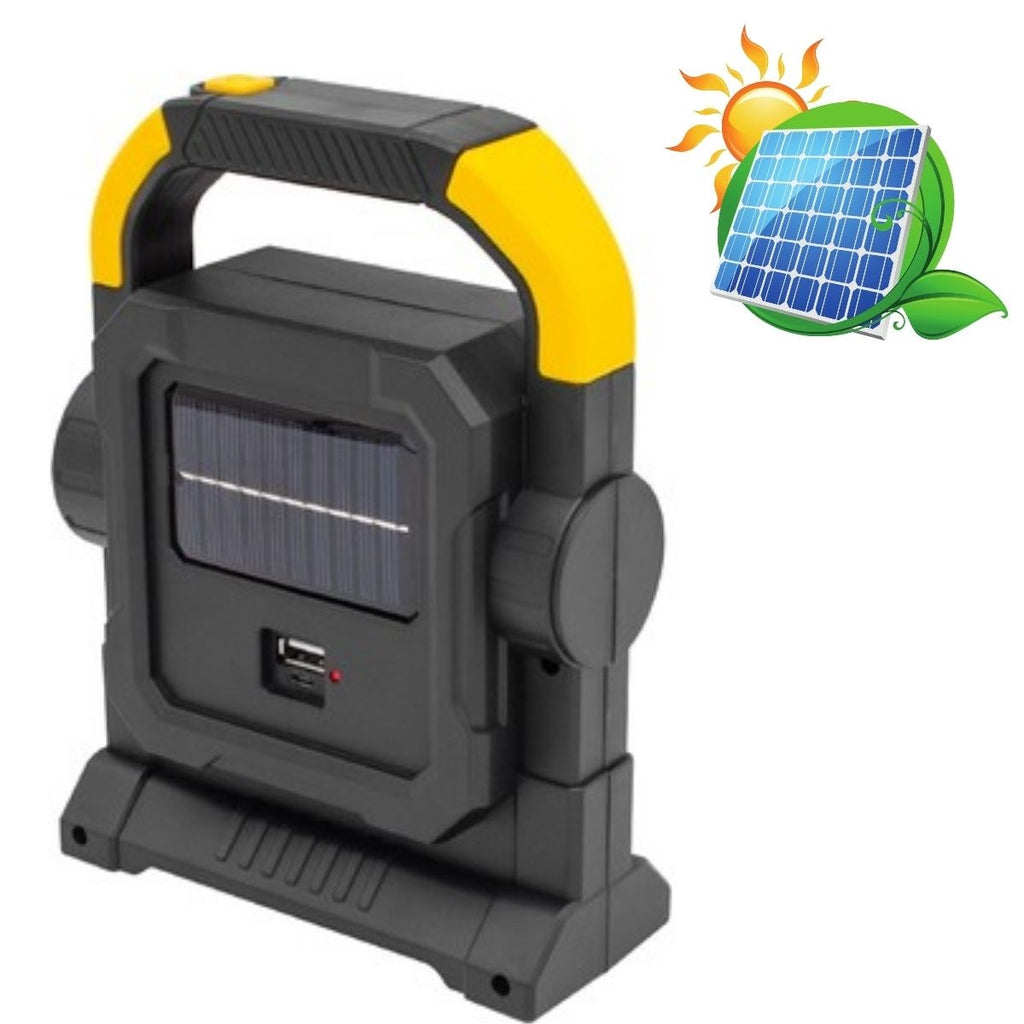 ucuzageliyor® HelloCloud Şarjlı Solar LED Çalışma Işığı | USB Çıkışlı Taşınabilir Projektör Lamba